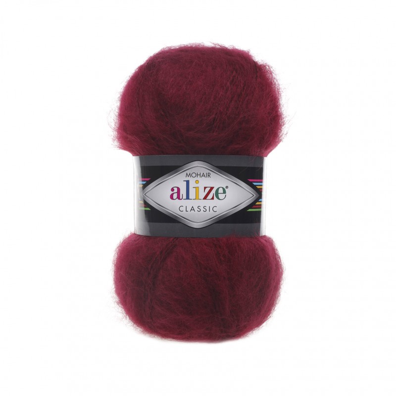 (Alize) Mohair classic new 57 бордовый